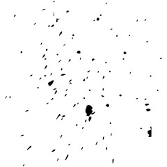 
Illustration showing small splashes of black ink on a white background