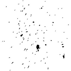 
Illustration showing small splashes of black ink on a white background