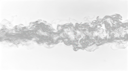 White cloud-like smoke trails against a stark black background, fluid motion