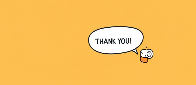 Gratitude Character Yellow Background Thank You