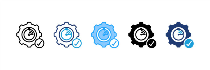 Efficiency icon set multiple style collection