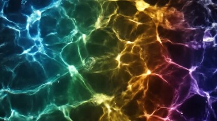 Rainbow Water Surface: Abstract Liquid Motion with Colorful Reflections and Caustic Patterns - Powered by Adobe