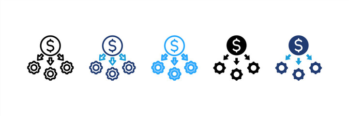 Capital Expenditure icon set multiple style collection