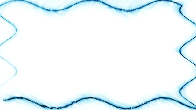 Abstract Blue Wave Frame: A Serene Digital Artwork