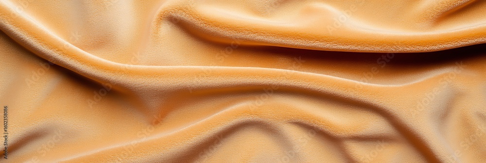 Poster close-up image of smooth, folded tan leather fabric with a soft texture and natural grain pattern.
