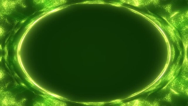 Abstract Green Glowing Circle Background