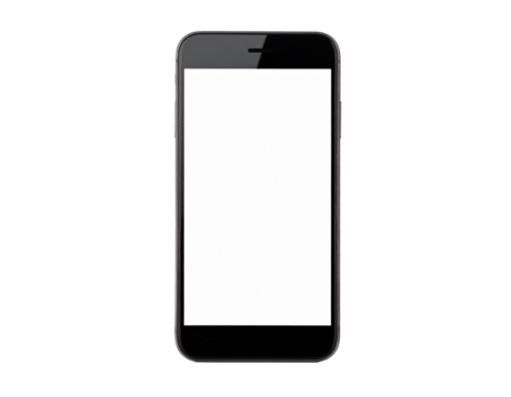 Isolated Smart Phone with Blank Screen for Mockup Use