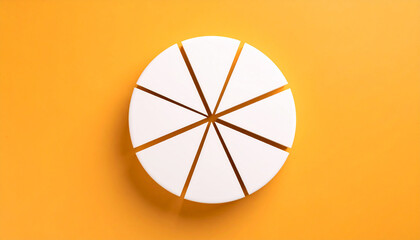 Top view pie chart with 8 segments, perfect for visual data representation and infographic use.