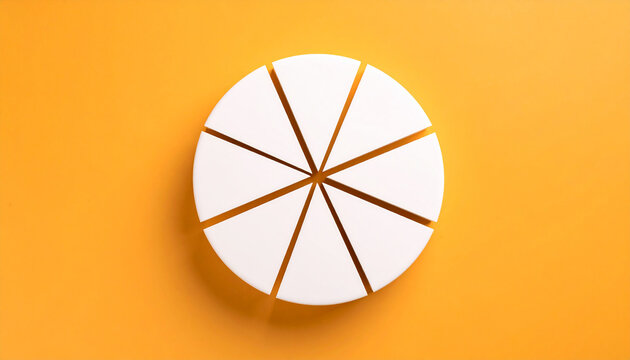 Top view pie chart with 8 segments, perfect for visual data representation and infographic use. - Powered by Adobe