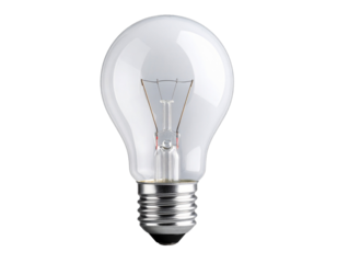 Isolated Light Bulb Turned Off on Dark Background