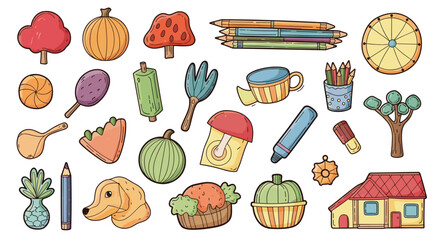Various doodles and clip art. Art, drawing, education, illustration, design, pattern, cute, sketch, creative, fun, decorative, school, colorful, whimsical