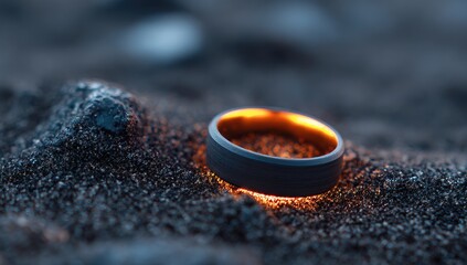 Dark ring glows in sand