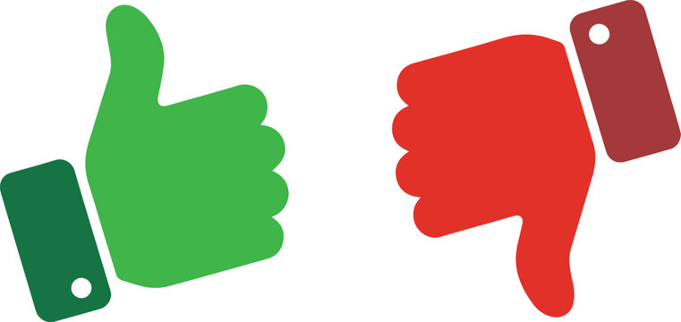 A thumbs up and thumbs down icon representing approval and disapproval