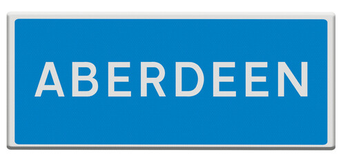 Road sign for Aberdeen..PNG file