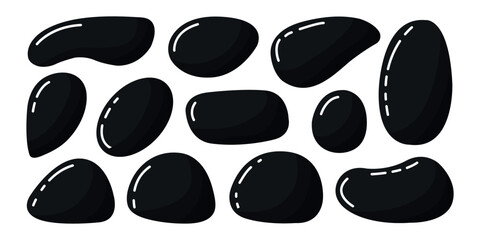 Organic shape round form set. Liquid organic blob