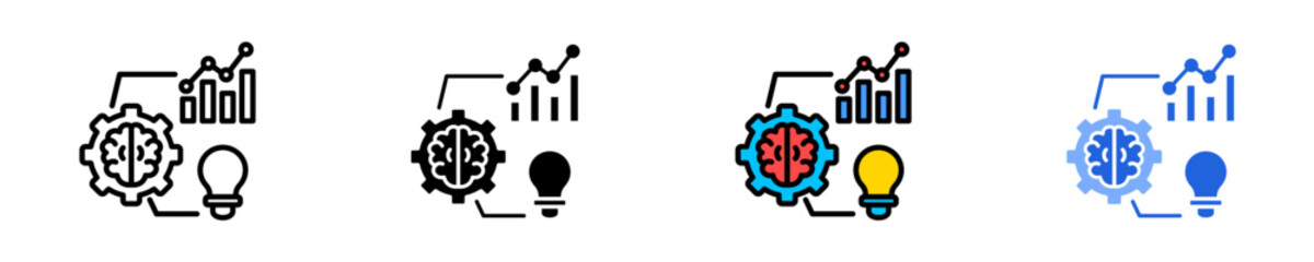 Machine Learning For Business  Icon Set Multiple Style Collection