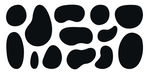 Organic shape round form set. Liquid organic blob