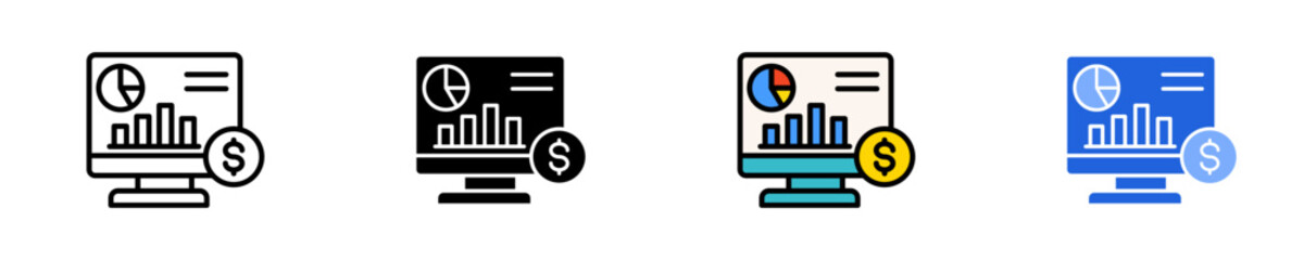 Financial Performance Dashboard  Icon Set Multiple Style Collection