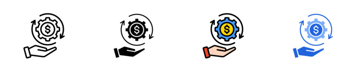 Revenue Optimization Tools  Icon Set Multiple Style Collection