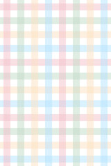 Seamless gingham background in pastel rainbow color