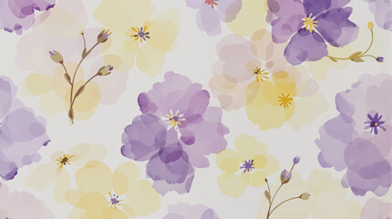 watercolor flower pattern on crime base © Flower