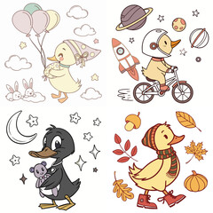 High-Quality ducks Illustrations in Various Styles – SVG Bundle
