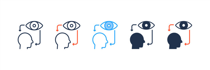 Self Awareness icon set multiple style collection