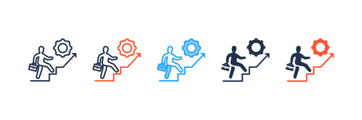 Career Development icon set multiple style collection