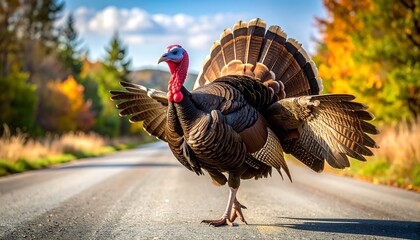 Majestic Wild Turkey Struts Confidently