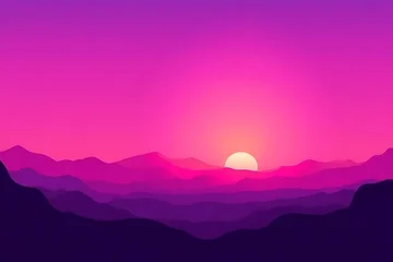 Fototapeten sunrise in mountains © EVGENIA