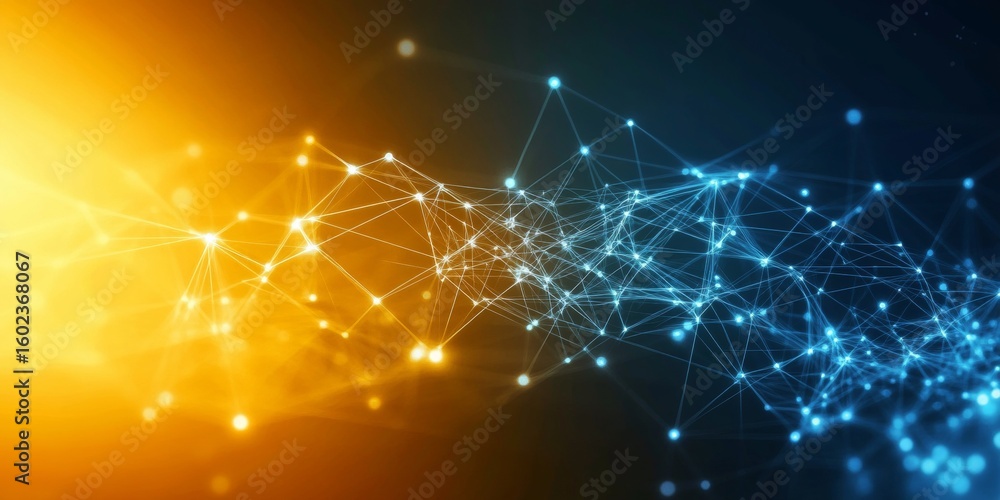 Poster Abstract Design of Interconnected Technology with Data Stream Flow in Network Visualization Concept