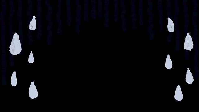 どんより黒い垂れ線に汗が出る背景透過ループ動画