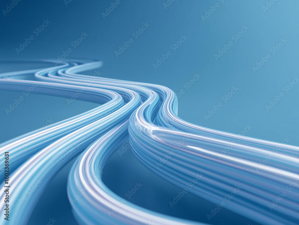 Poster dynamic flowing lines representing modern technology and digital connectivity for innovative project