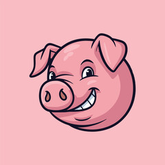 Charming cartoon heads of Pig Illustration