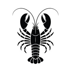 Obraz premium Stylized black silhouette of a lobster