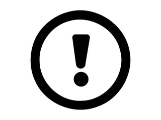 Exclamation mark enclosed in a circle. This warning symbol is used for warnings and important notices in colored ink that require urgent attention.