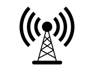 Stay connected with reliable wireless network signal tower icon for tech, internet, and communication needs. antenna, signal, communication, wireless, radio, tower, technology, network, icon, internet