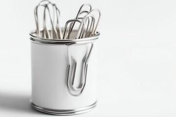 magnetic paper clip holder, leftaligned, high key brightness, soft natural shadow, clean white setting