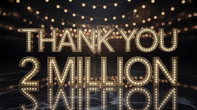 Thank You 2 Million Illuminated Marquee Sign Milestone Celebration - Powered by Adobe