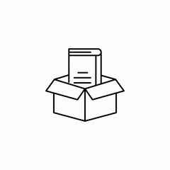 book box delivery icon sign vector