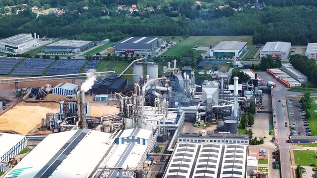Exploring the vast Kronospan Mielec wood processing facility from the sky