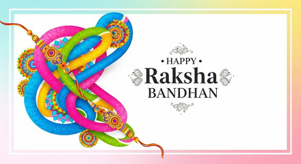 Celebrate sibling bonds with vibrant, colorful Rakhi threads, perfect for Raksha Bandhan greetings and festive designs.