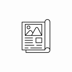 magazine layout image article icon sign vector