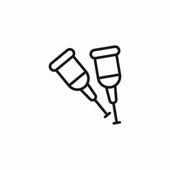 medical crutches walking icon sign vector