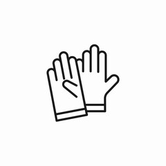 pair protective gloves icon sign vector