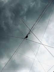 power lines in the sky
