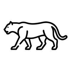 Obraz premium Stylized outline of a walking lioness in minimalist design 