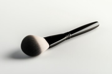 premium makeup brush, centered composition, crisp details and clean setup, simple composition, plain white scene