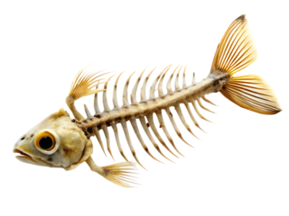 fish bone  isolated on white background PNG, AI GENERATED