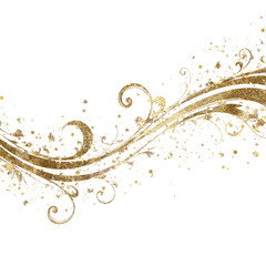 Gold ornate flowing ribbon design